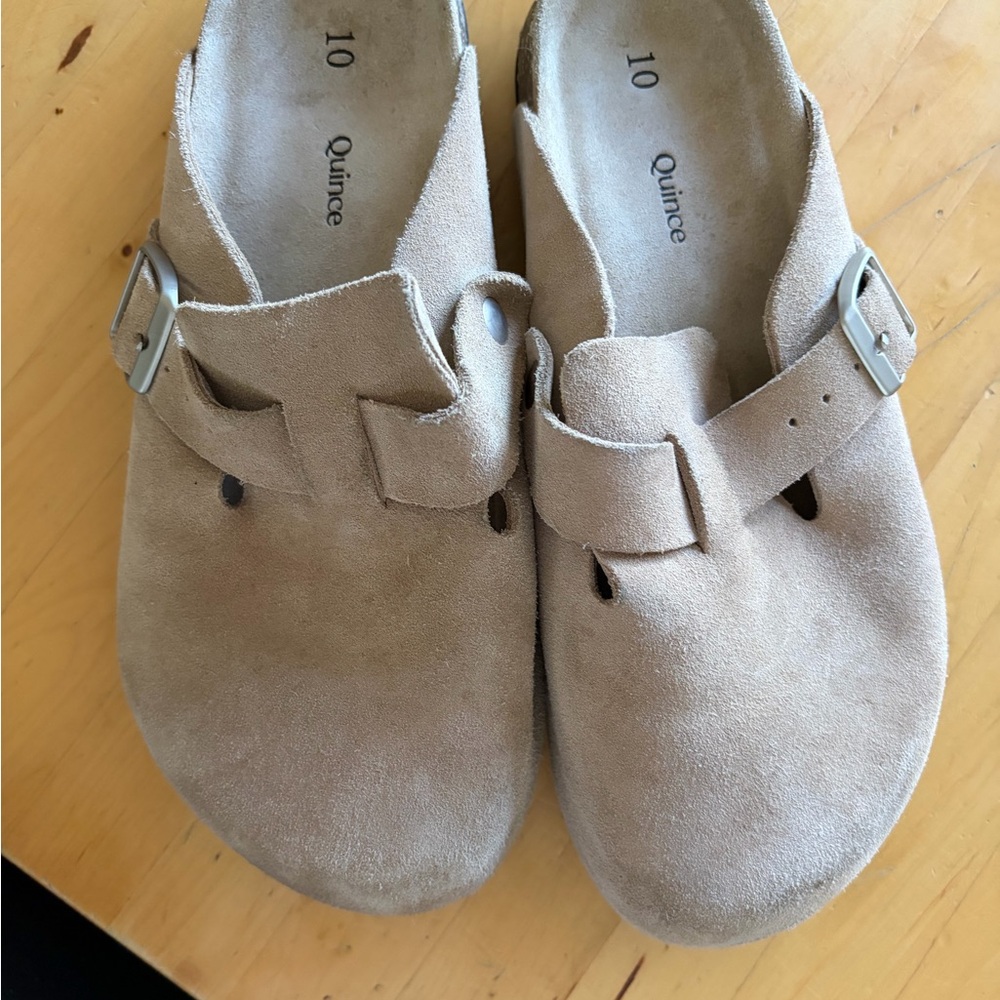 Quince Women’s Suede Slip-On Clogs in Light Tan - Picture 2 of 3